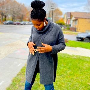 Grey turtle neck top/gown